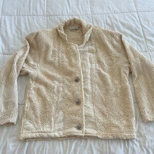 Paco Soler Jacket Women S/M Beige Novelty Buttons Preshrunk Unique Design